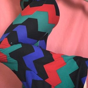 Multi color zig zag pants